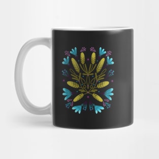 khaki and blue flowers Mug